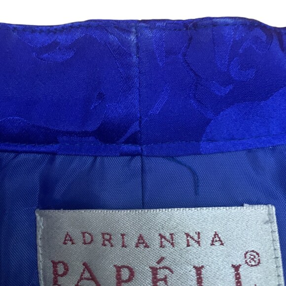 Adrianna Papell Silk Jacket Blazer Size 12 Multicolor Floral Geometric 100% Silk - Picture 7 of 9